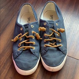 Sperry Canvas Boat Shoes with Leather Ties